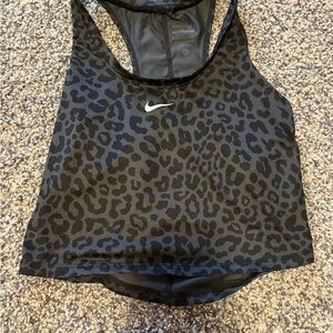 Nike Black and Gray Leopard Print Tank Top
